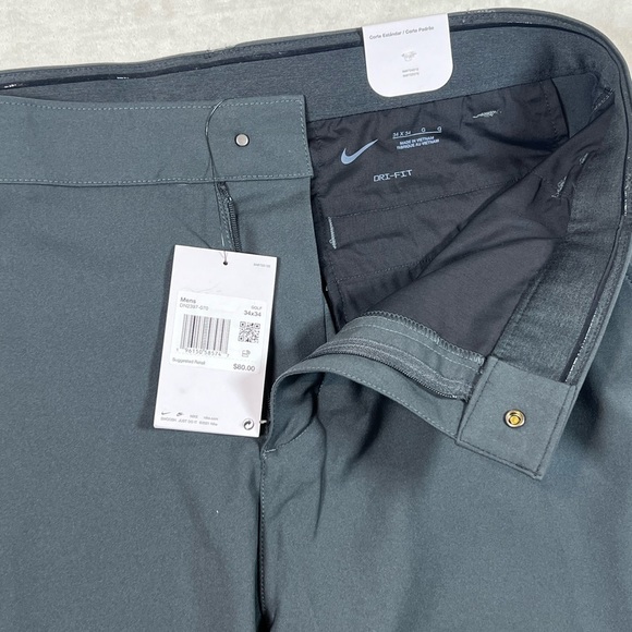NWT Nike Dri-Fit Gray 34W 34L Performance Golf Standard Fit Pants Lightweight - Picture 7 of 12